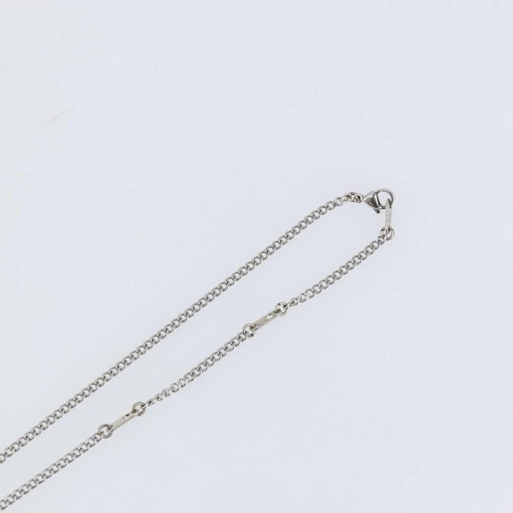 LOUIS VUITTON Monogram Row Necklace metal Silver M02254 LV Auth 143366 - Picture 11 of 16